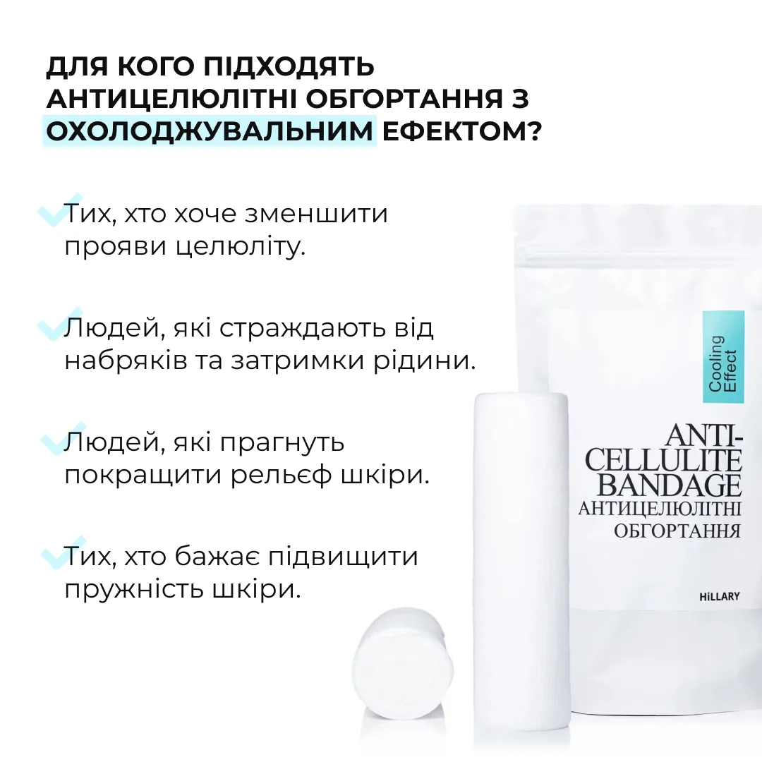 Набір антицелюлітних охолоджувальних обгортань Hillary Cooling Anti-Cellulite Wrap Set