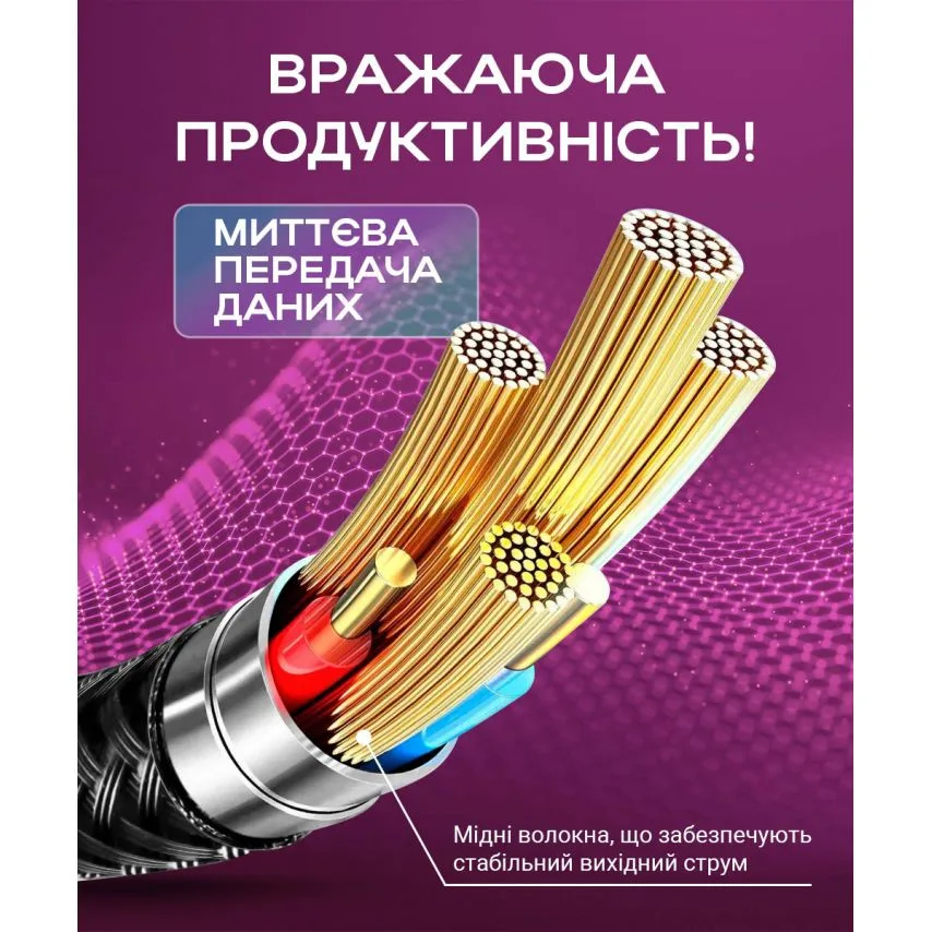 Кабель USB WALKER Type-C to Type-C 1м тканинний чорний 60W Quick Charge 3.0
