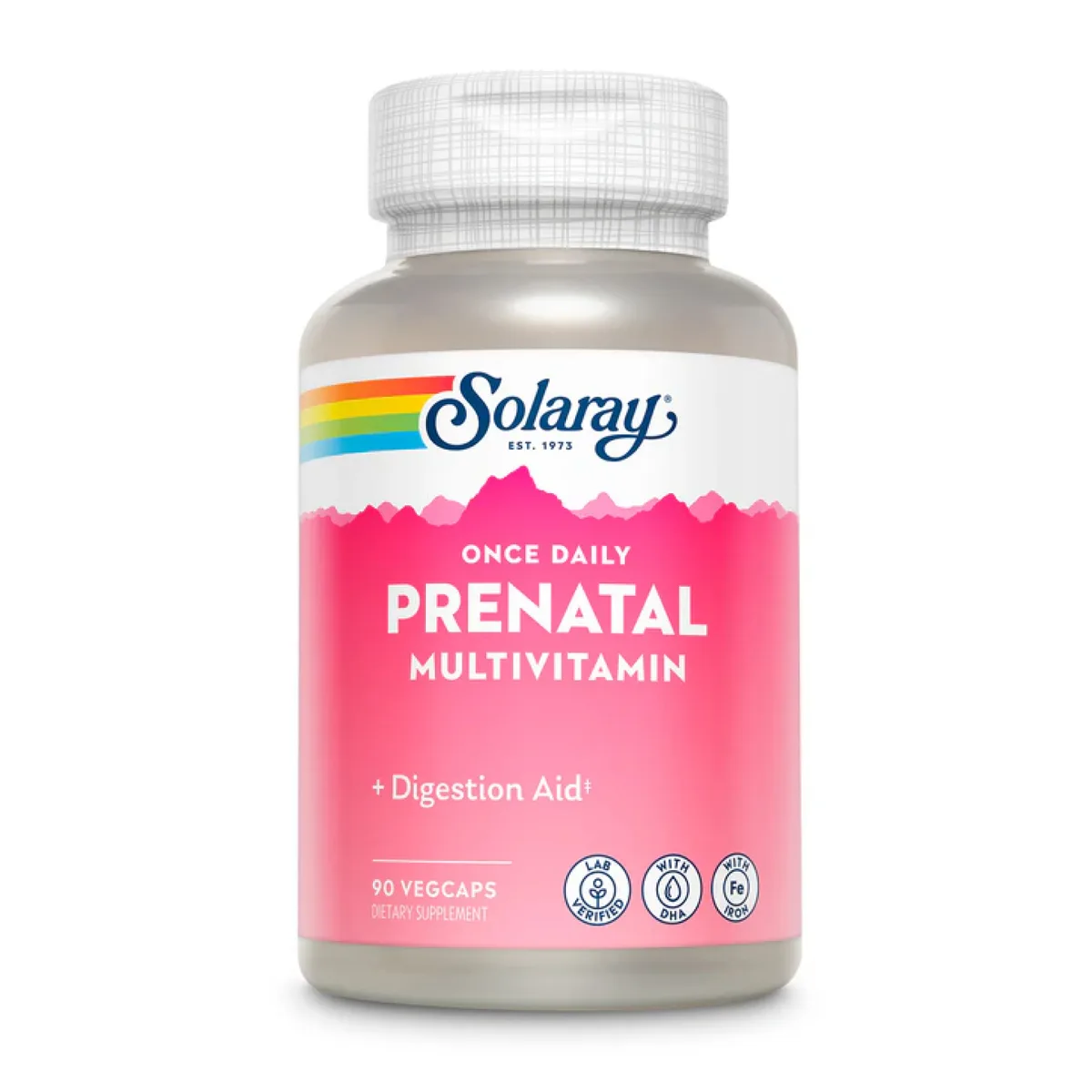 Мультивитамины Solaray Prenatal Multi-Vita с ДГК 90 капсул растительных вегетарианских