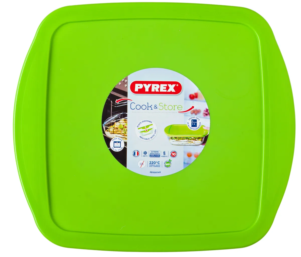 Форма квадратна з кришкою Pyrex боросилікатне скло 25х22х7 см
