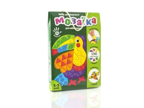 Набір для творчості Vladi Toys Мозаїка Тукан 6 планшетів для дітей від 3 років