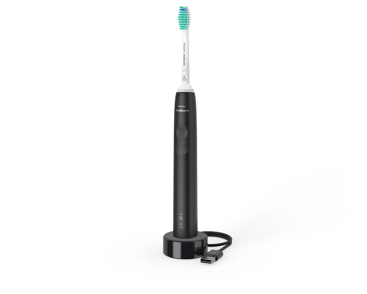 Електрична зубна щітка Philips Sonicare 3100, 31 тис. коливань на хвилину, 1 насадка, чорного кольору.