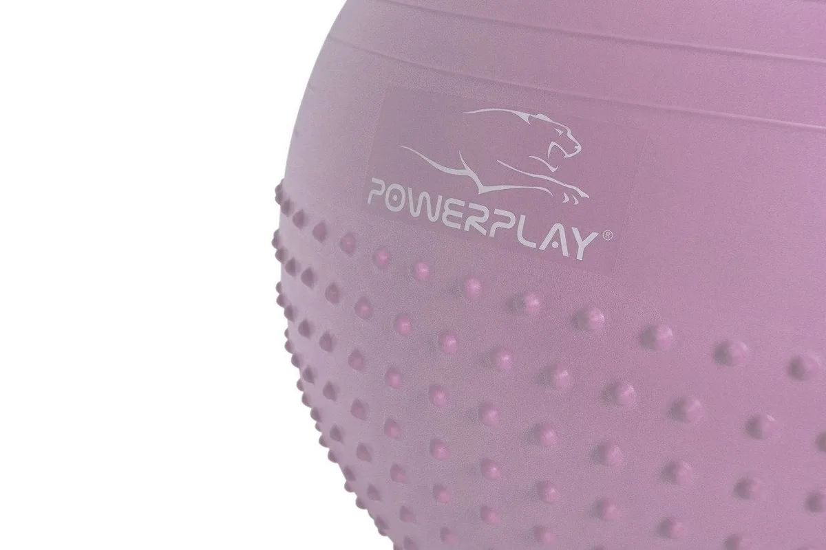 Мяч для фитнеса Active Point PVC 65 см Лиловый полумассажный с насосом