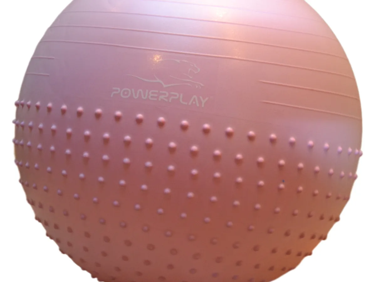 Мяч для фитнеса Active Point PVC 65 см Лиловый полумассажный с насосом