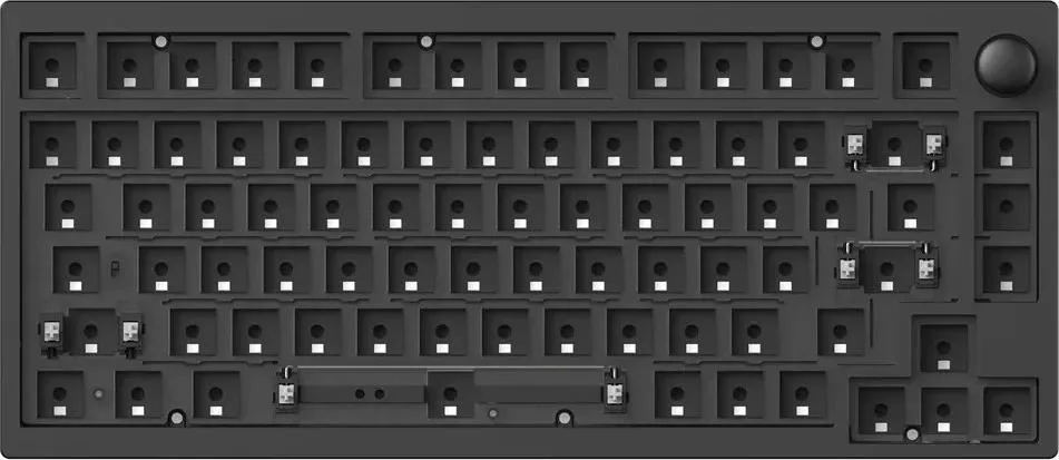 Клавіатура механічна Lemokey  P1 Pro 84Key, Keychron Super Brown, WL/BT/USB-A, QMK/VIA, Hot-Swap, EN/UKR, RGB,  Knob, Carbon Black