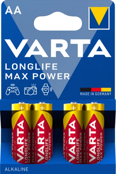 Батарейка AA Varta Longlife Max Power 1,5 В алкалінова 4 шт блістер