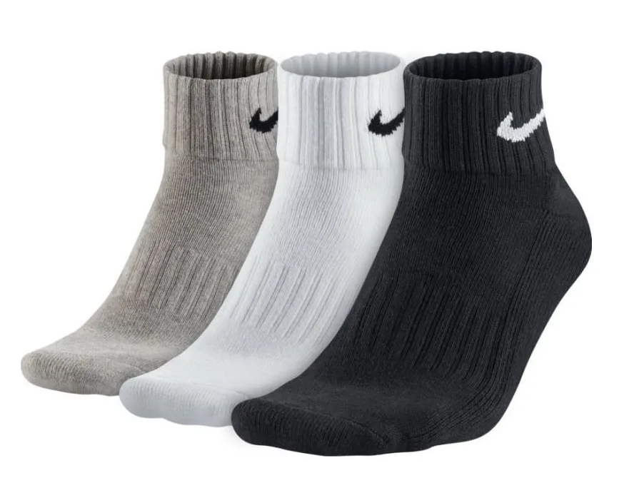 Шкарпетки NIKE бавовна унісекс 46-50 чорний білий сірий 3 пари