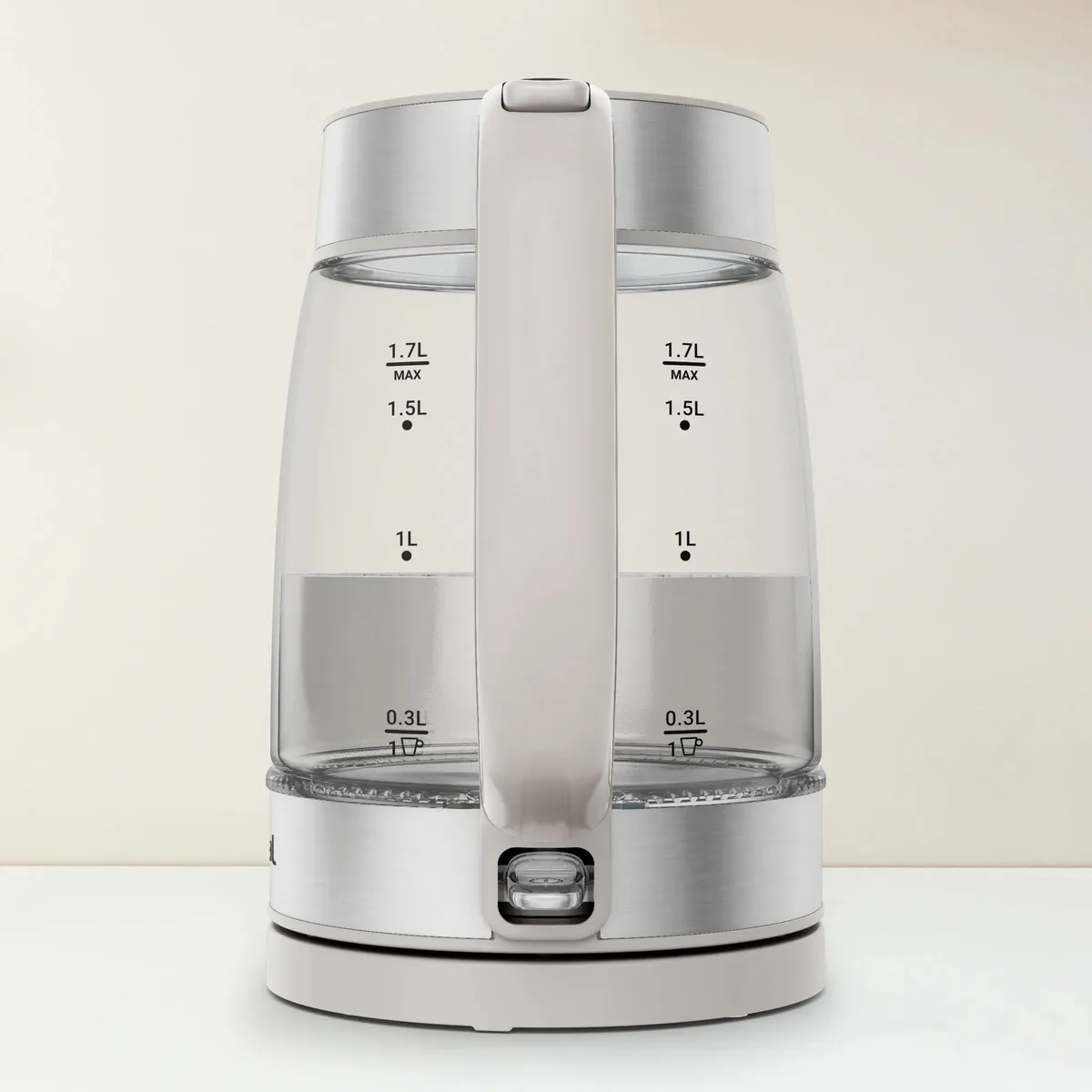 Електрочайник Tefal Скляний 1.7л з підсвіткою, біло-сріблястий.