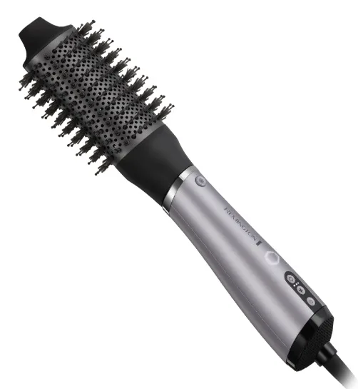 Фен-щітка Remington ProLuxe You Adaptive, 1000Вт, 3 режими, іонізація, холодний обдув, керамічне покриття, сірий.