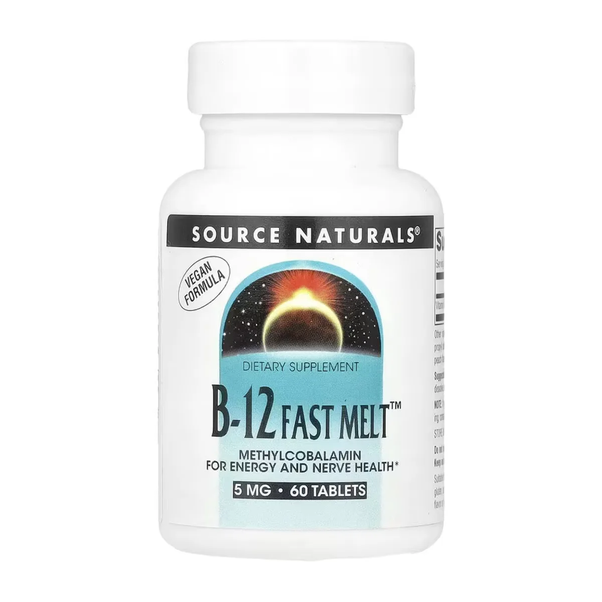 Вітамін B-12 5мг 60 таблеток Source Naturals Метилкобаламин для енергії та здоров'я нервів.