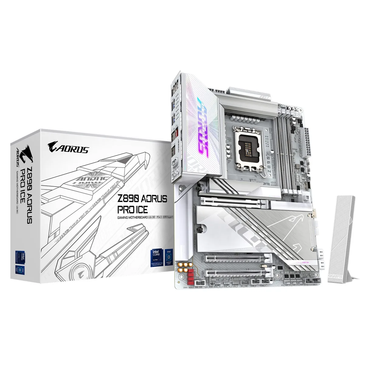 Материнська плата GIGABYTE Z890 AORUS PRO ICE s1851 Z890 4xDDR4 M.2 HDMI DP Wi-Fi BT ATX білий