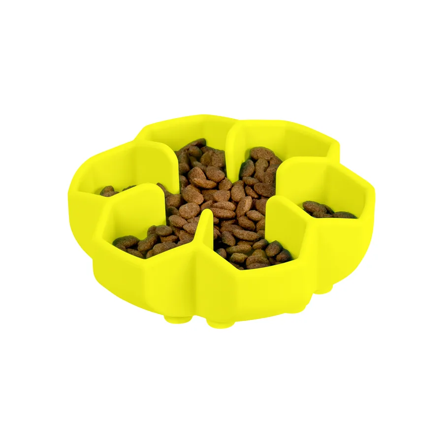 Миска для повільного харчування WAUDOG Silicone 450 мл силікон жовта 16,6 см