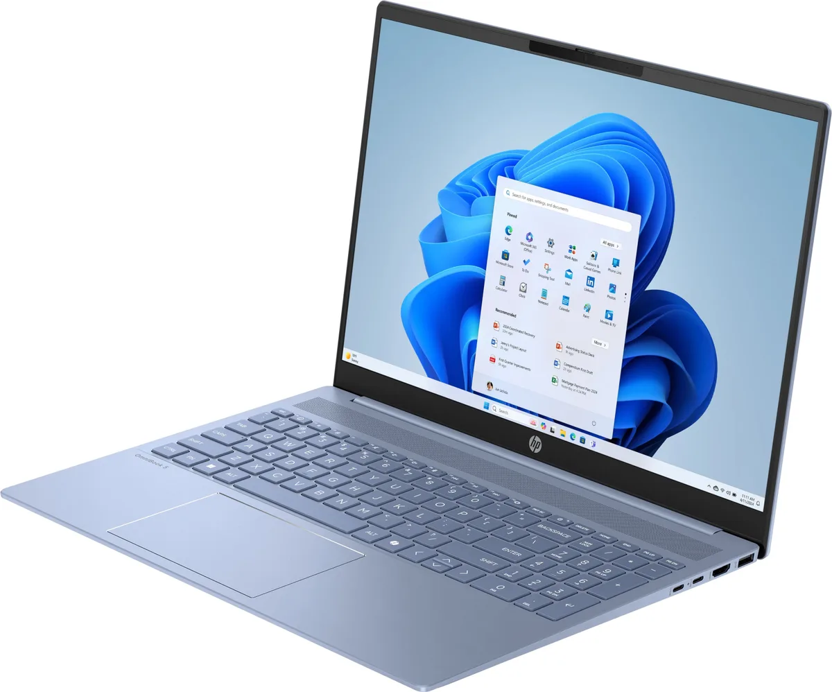 Ноутбук HP OmniBook 5 16-af1008ua 16" WUXGA IPS AG, Intel U7-255U, 32GB, F1TB, UMA, DOS, блакитний