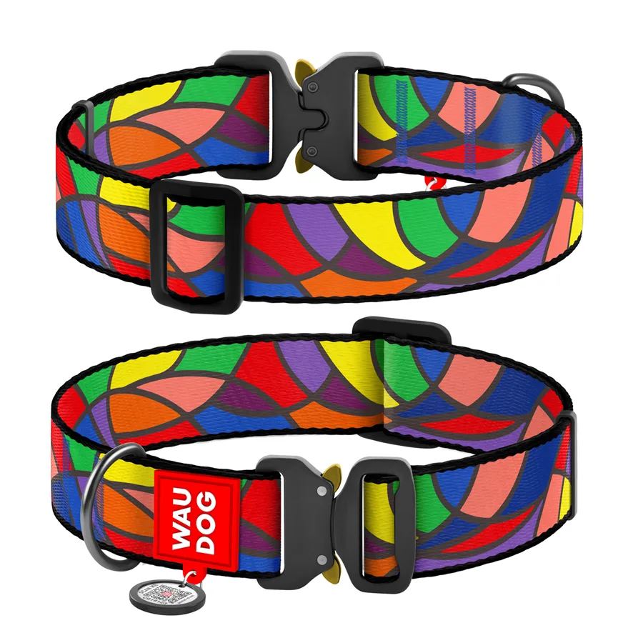 Нашийник WAUDOG Nylon XXL 35 мм 46-70 см нейлоновий Вітраж