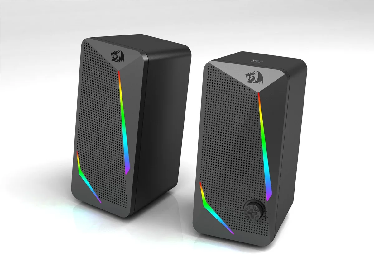 Акустична система Redragon пластикова 82х180х96 мм Чорна 6 Вт USB 3,5 мм з підсвіткою