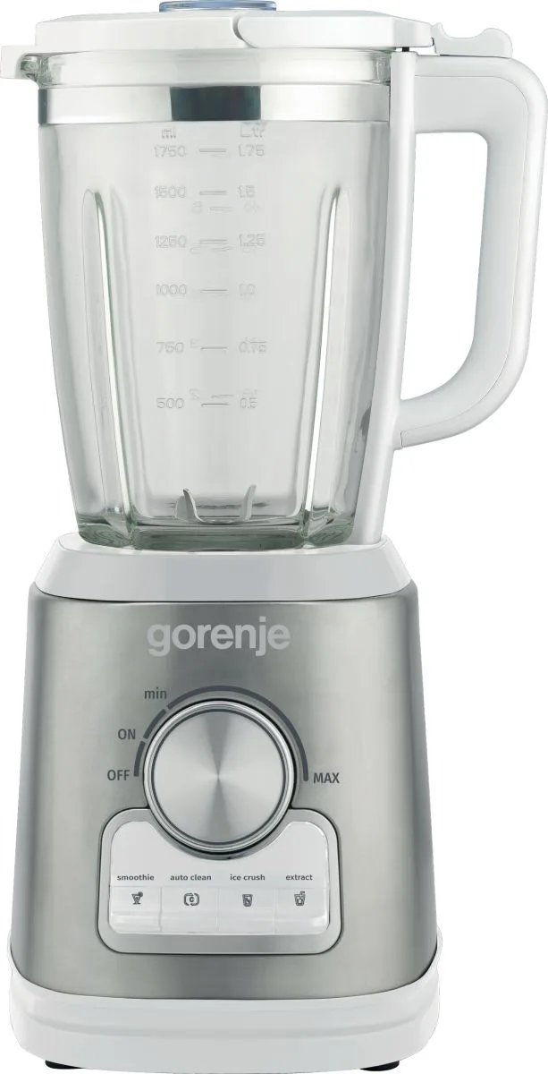 Блендер Gorenje стаціонарний 1400Вт, чаша 1750мл, скляний, білий.
