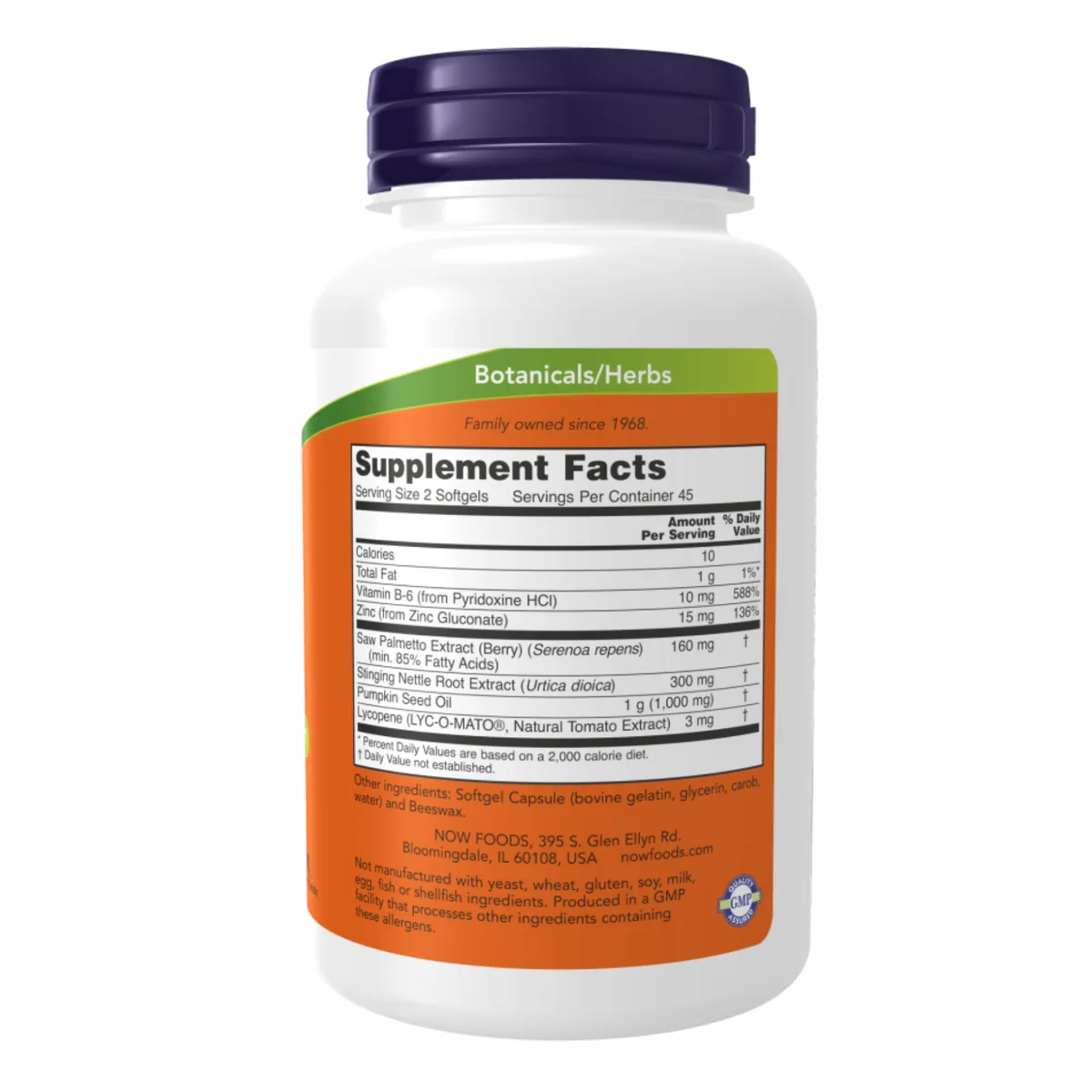 Now Foods Prostate Support капсулы 180 желатиновые для здоровья простаты