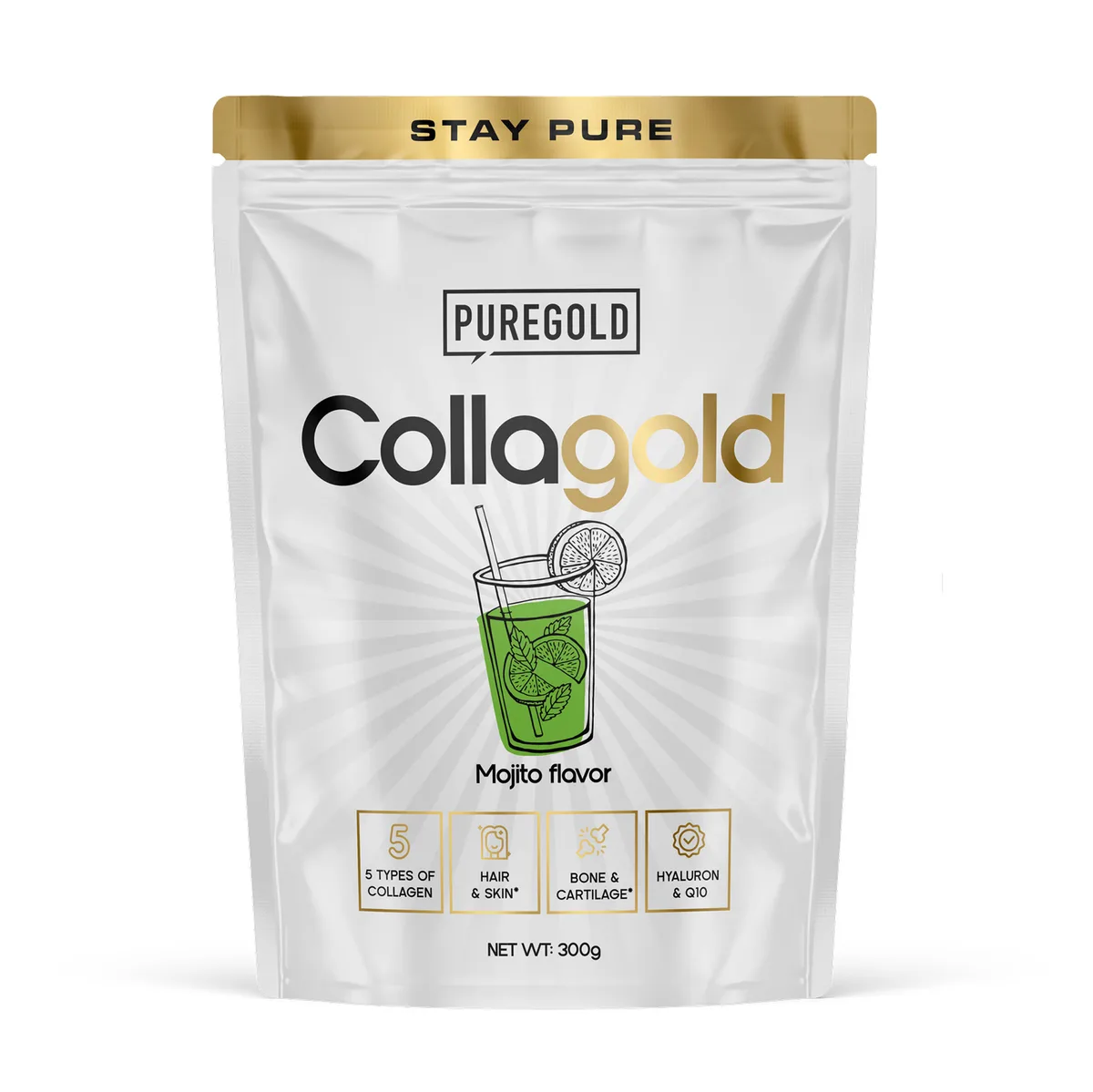 Чисте золото CollaGold Порошок колагену 300 г Смак Мохіто