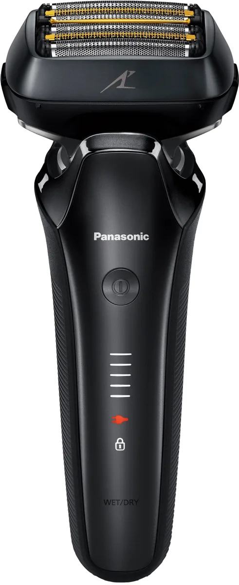 Электрическая бритва Panasonic, сеточный тип, 14000 об/мин, 6 бритвенных головок, Li-Ion аккумулятор, для сухого и влажного бритья, с триммером, черного цвета