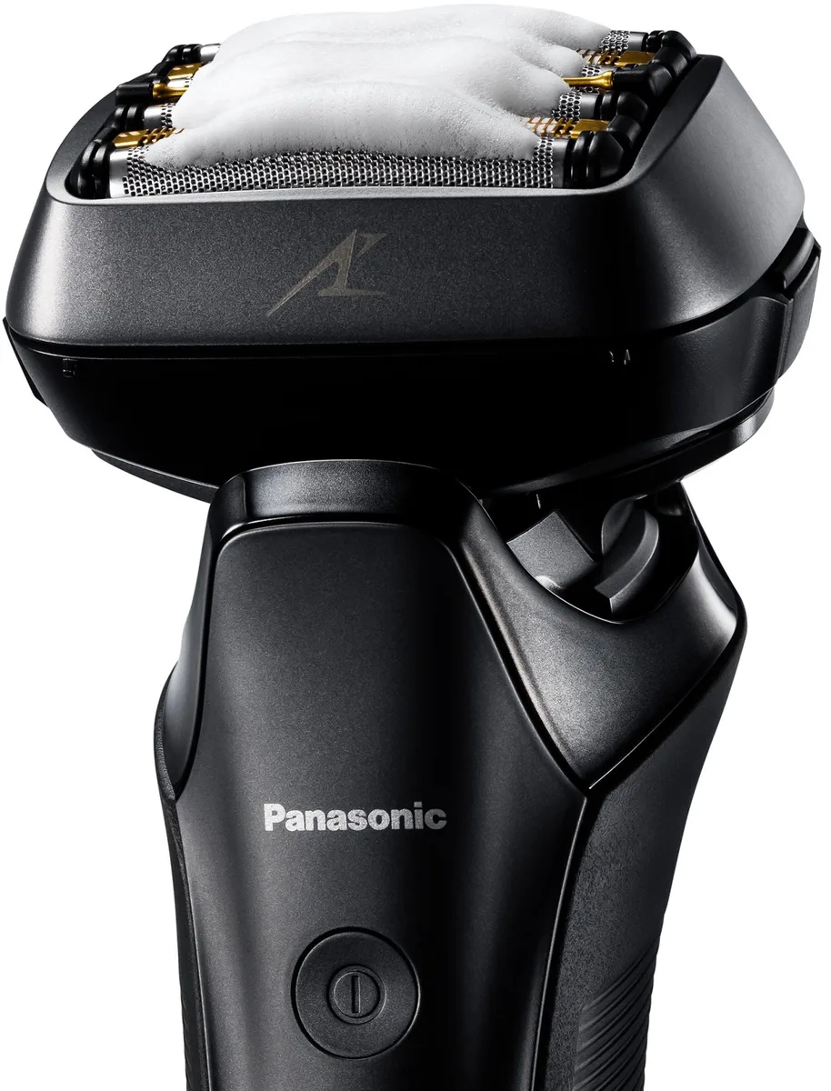Электрическая бритва Panasonic, сеточный тип, 14000 об/мин, 6 бритвенных головок, Li-Ion аккумулятор, для сухого и влажного бритья, с триммером, черного цвета