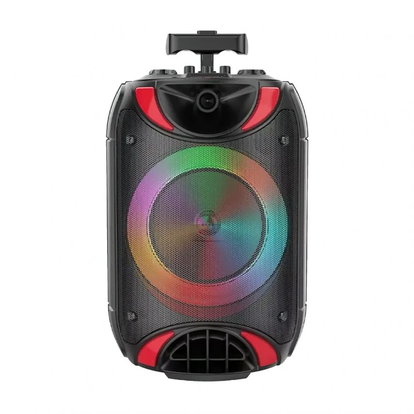 Портативна колонка 15W чорна 203 мм Bluetooth з мікрофоном та функцією караоке