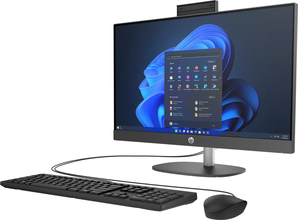 Комп'ютер персональний моноблок HP 240-G10 23.8" FHD IPS AG, Intel i5-1334U, 16GB, F512GB, UMA, WiFi, кл+м, 3р, Win11P, чорний