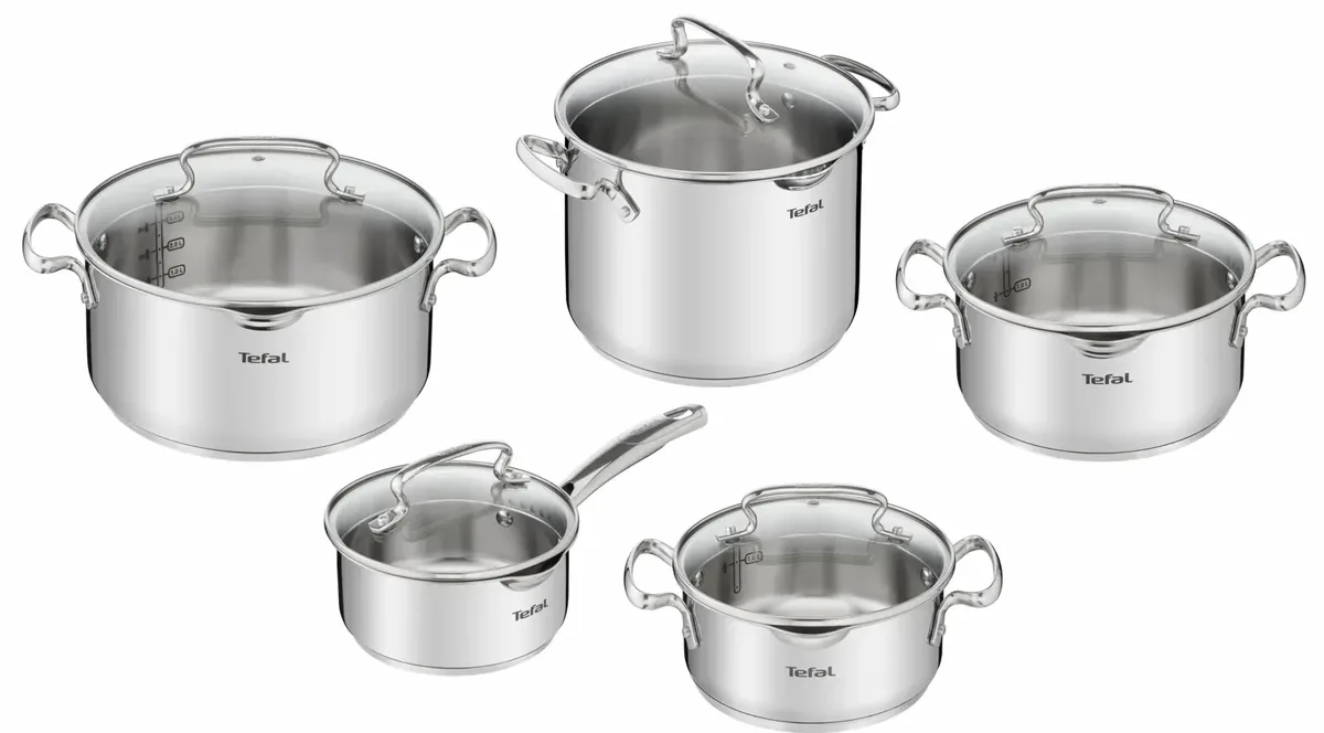 Набор посуды Tefal нержавеющая сталь 10 предметов 18-24 см стекло