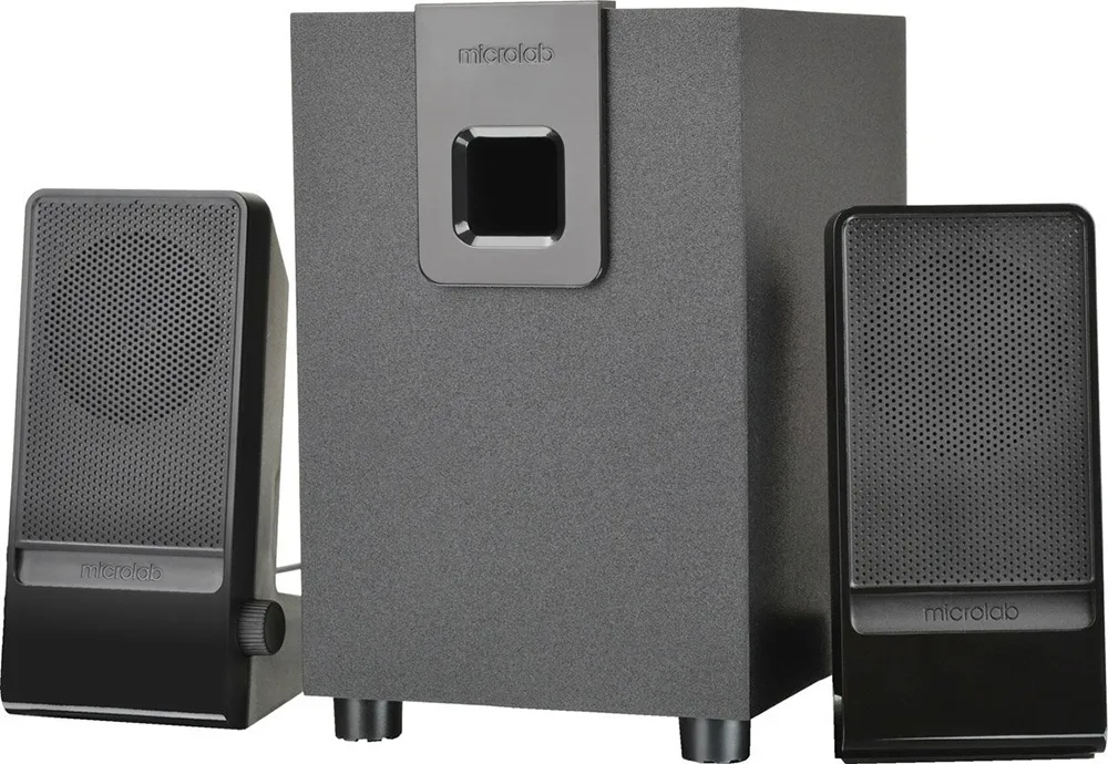 Акустична система MICROLAB M-100 2.1, 10W, mini-jack, чорний