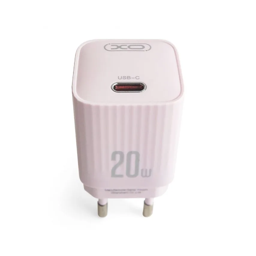 Сетевое зарядное устройство XO 73х32х32 мм Белое 20W с кабелем Type-C to Lightning 1м.