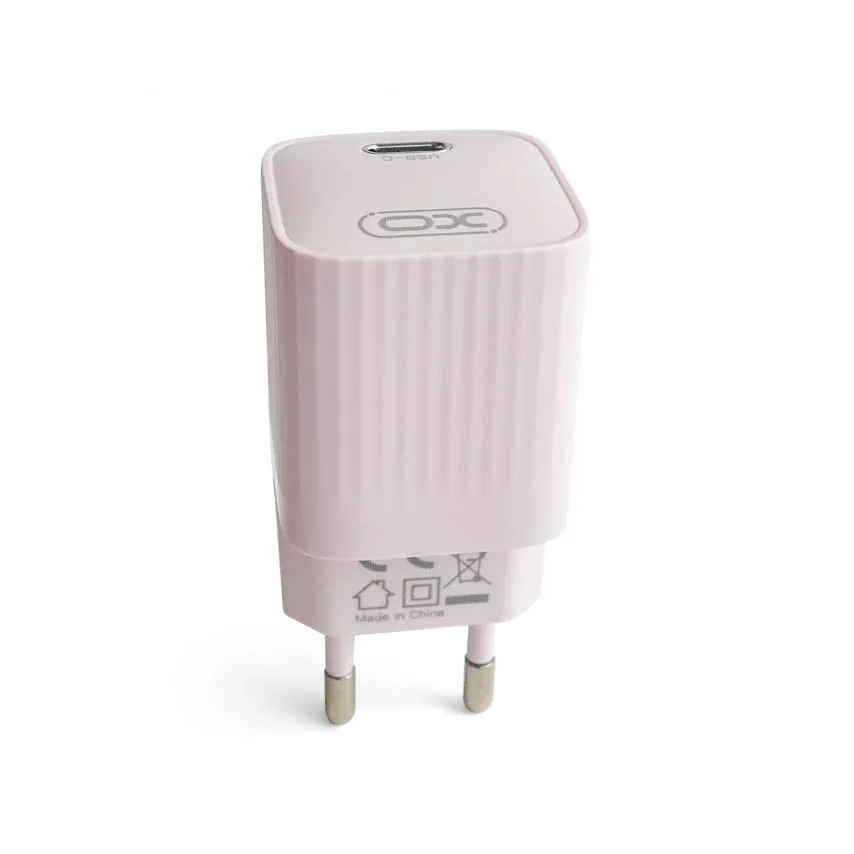 Сетевое зарядное устройство XO 73х32х32 мм Белое 20W с кабелем Type-C to Lightning 1м.