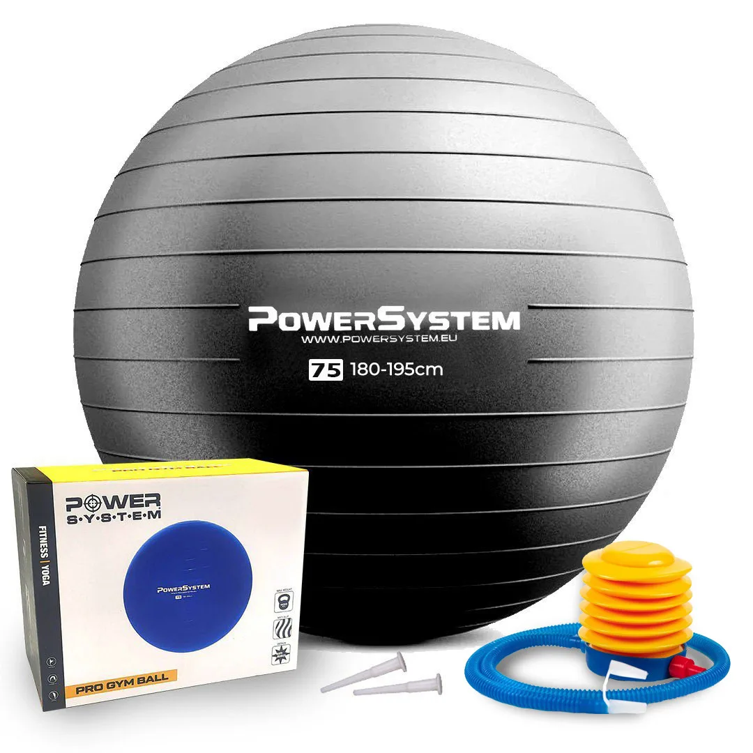 М'яч для фітнесу Active Point PVC Ø75 см Чорний