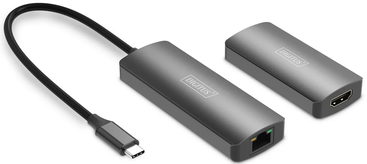 Набір відеоподовжувачів DIGITUS USB-C - HDMI, 4K/120 Гц, CAT6, 30м
