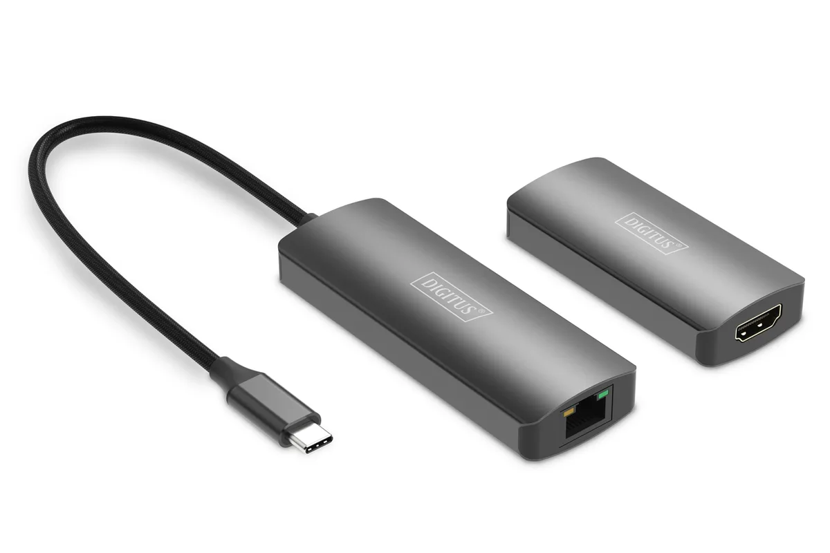 Набір відеоподовжувачів DIGITUS USB-C - HDMI, 4K/120 Гц, CAT6, 30м
