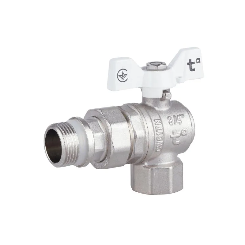 Кран кульовий Thermo Alliance Forte 3/4" кутовий латунь нікельований