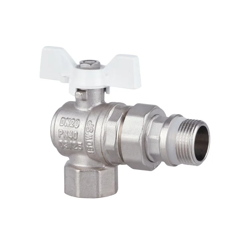 Кран кульовий Thermo Alliance Forte 3/4" кутовий латунь нікельований