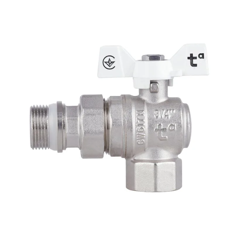 Кран кульовий Thermo Alliance Forte 3/4" кутовий латунь нікельований
