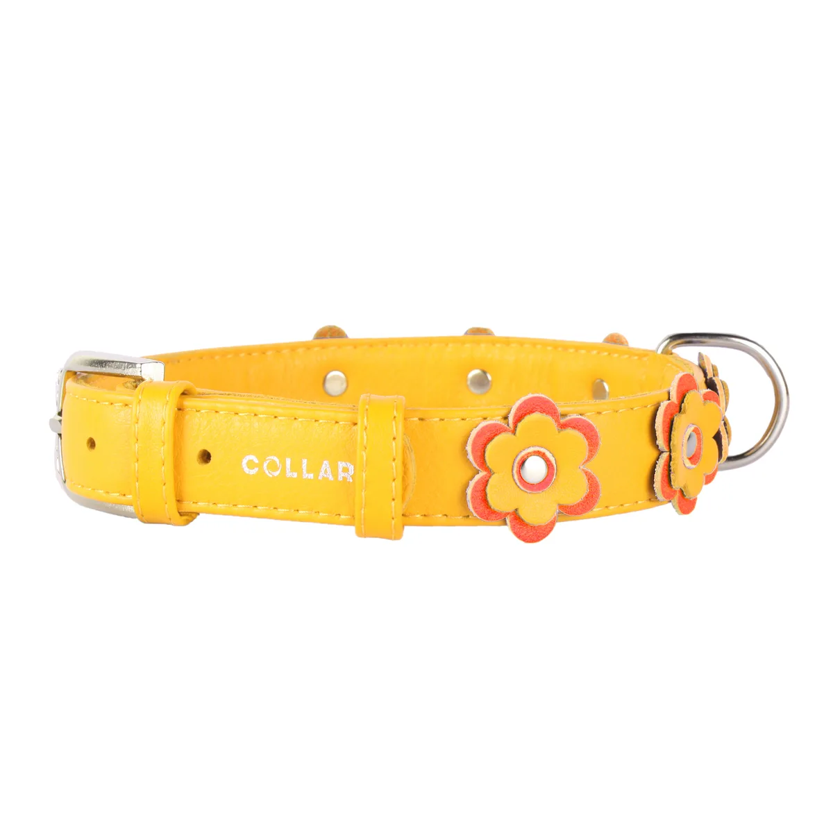 Нашийник WAUDOG Glamour 35мм шкіра 46-60см жовтий