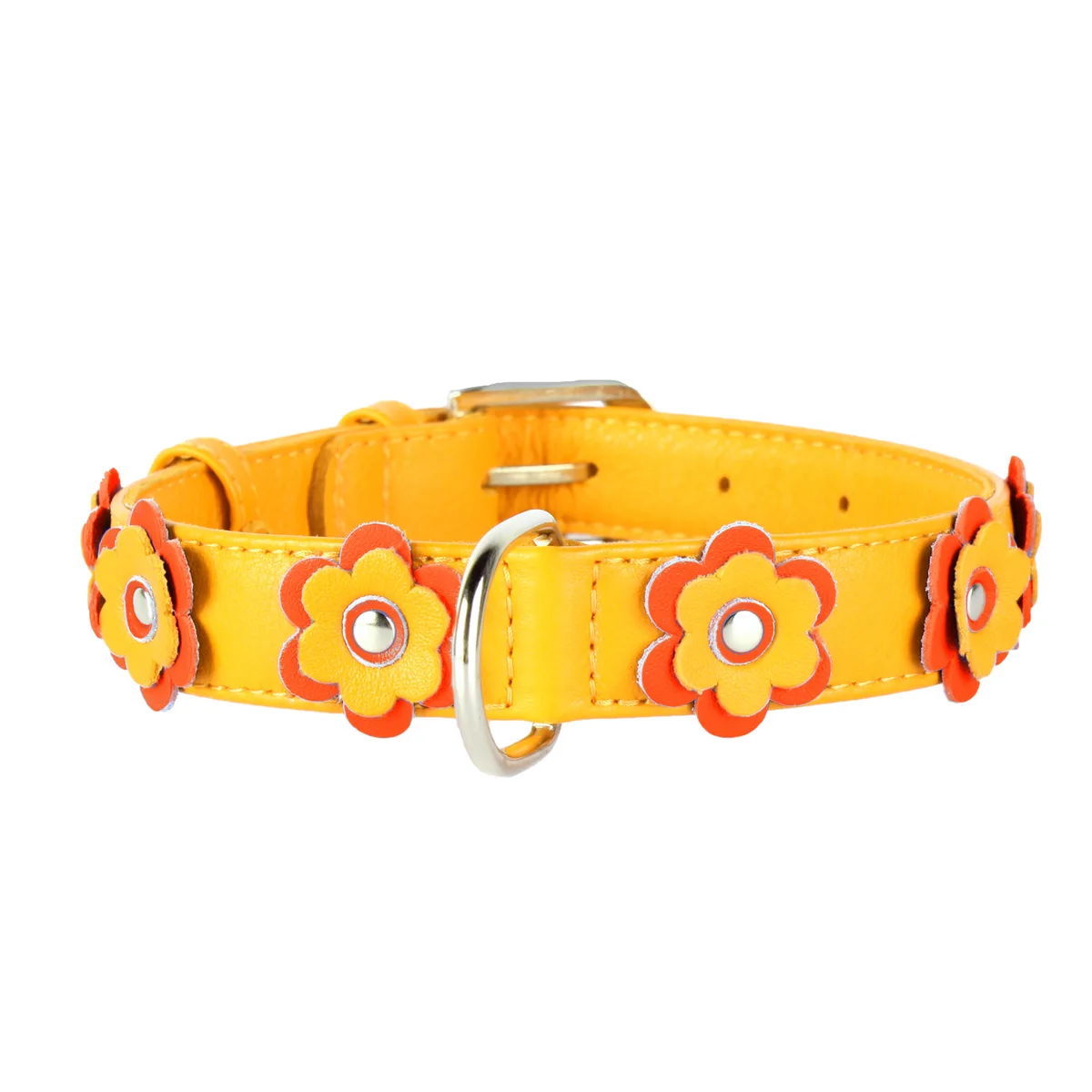 Нашийник WAUDOG Glamour 35мм шкіра 46-60см жовтий