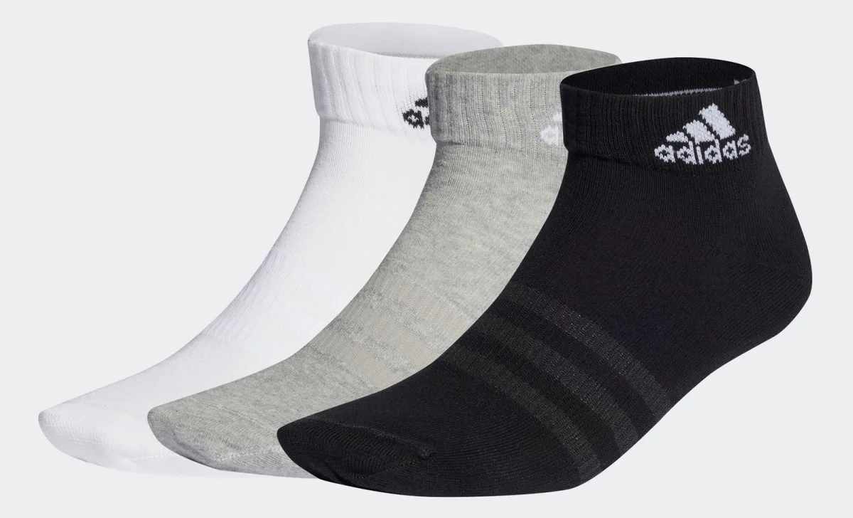 Шкарпетки Adidas бавовна 43-45 сірі білі чорні 3 пари