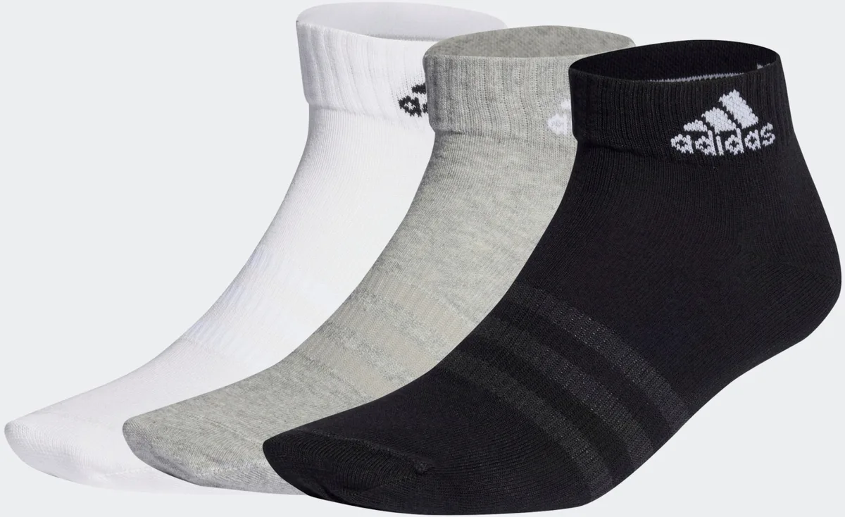 Шкарпетки Adidas бавовна 43-45 сірі білі чорні 3 пари
