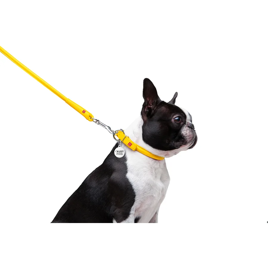 Повідець WAUDOG Glamour круглий 8 мм x 122 см шкіряний жовтий