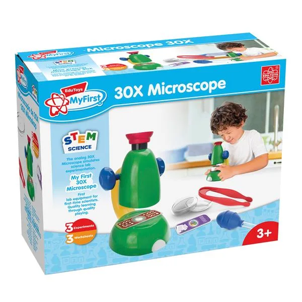 Мікроскоп Edu-Toys оптичний для дітей 30х різнокольоровий