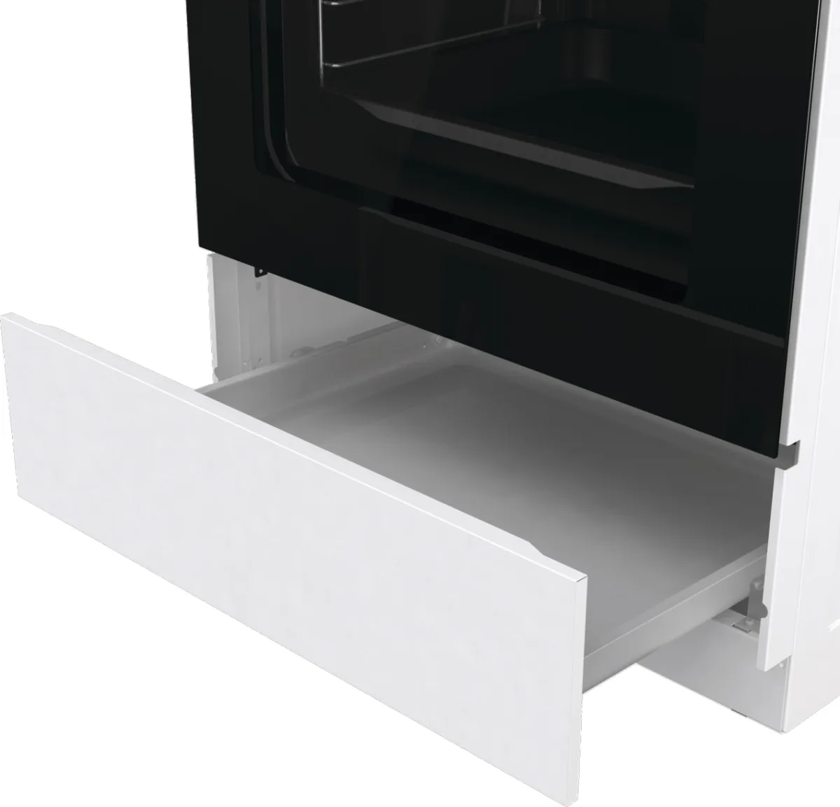 Комбінована плита Gorenje, 71 л, 60x60 см, з дисплеєм IconLed, чавунні решітки, біла