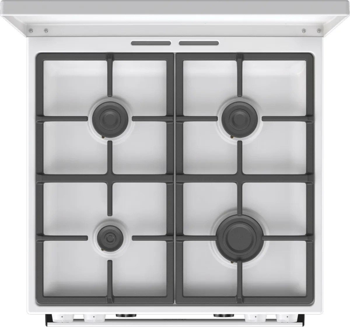 Комбінована плита Gorenje, 71 л, 60x60 см, з дисплеєм IconLed, чавунні решітки, біла