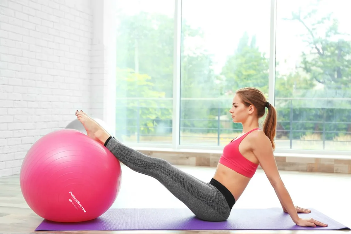 М'яч для фітнесу Active Point PVC 65 см Рожевий