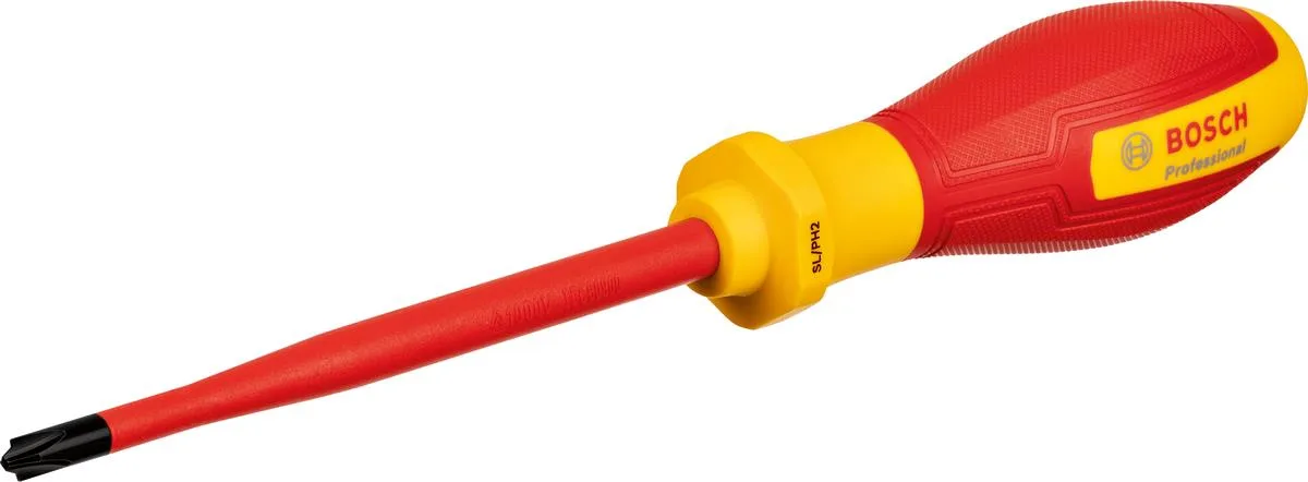 Викрутка Bosch Professional, SL/PH2x125мм, із захистом від електричного струму.