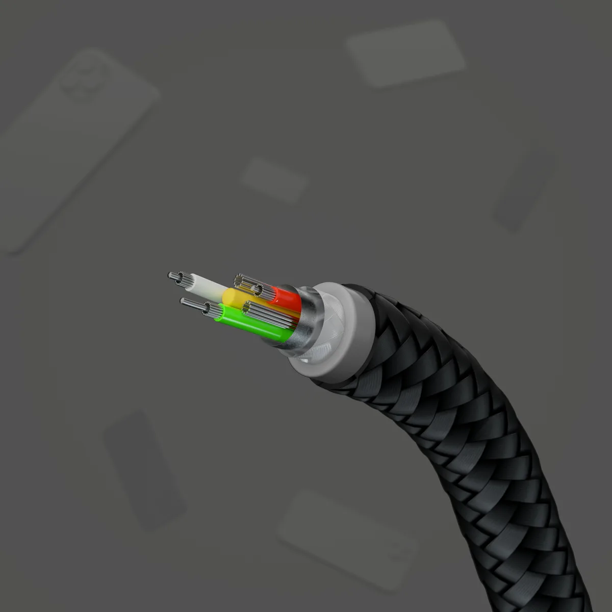 Кабель USB-C > USB-C заряджання/синхронізації Belkin 1м, 60Вт, Type-C, плетений, силіконовий, з ремінцем на магніті, чорний