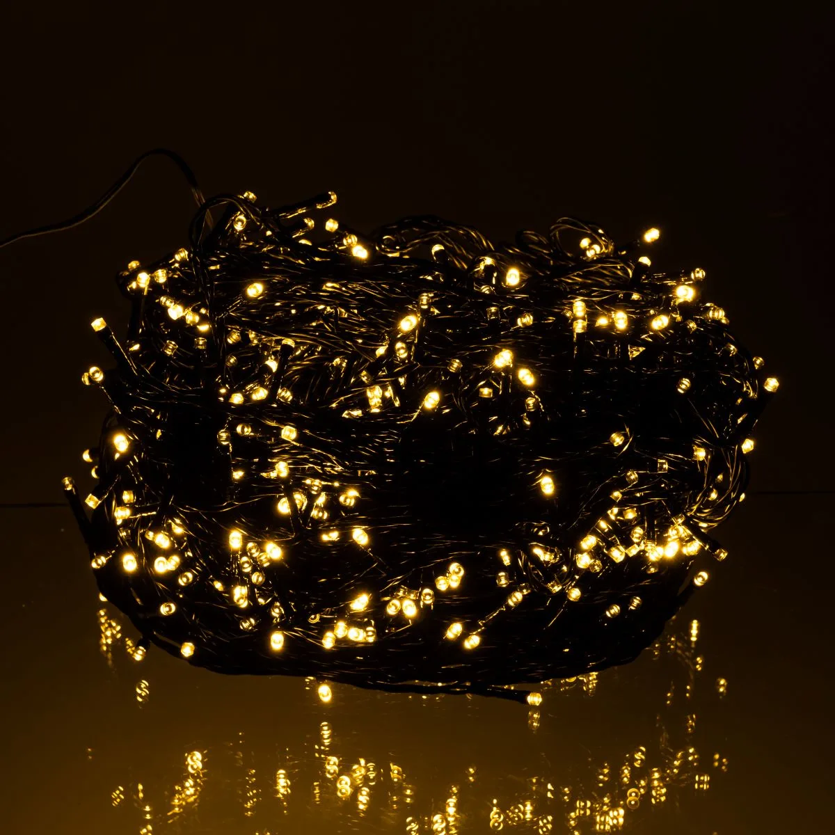 Гірлянда світлодіодна вулична 100 м 1000 LED чорний провід жовтий
