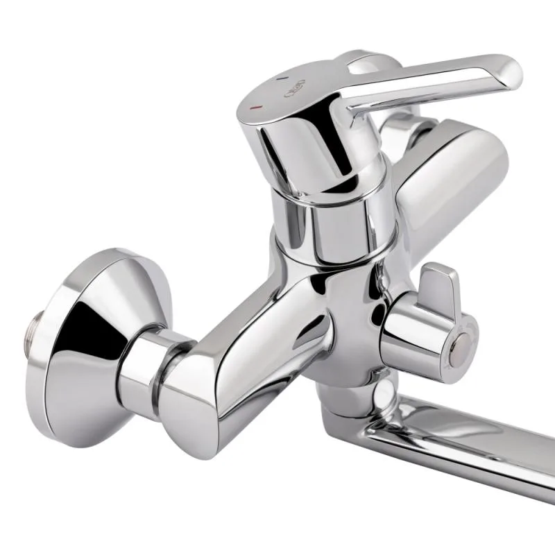 Змішувач для ванни Qtap Grand 005 поворотний хромований латунь 220х390х155 мм