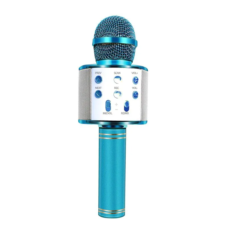 Караоке мікрофон Wster WS 858 13W Метал Блакитний 24,5х8х9 см